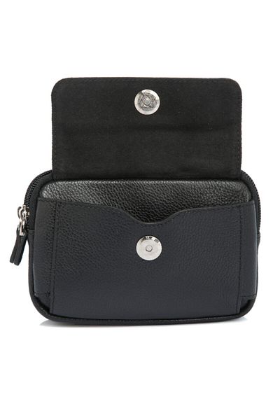Tergan Black Leather Unisex Waist Bag 21289A6F