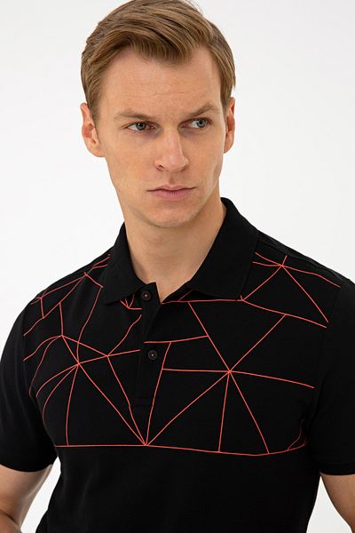 Pierre Cardin Ανδρικό μαύρο T-shirt