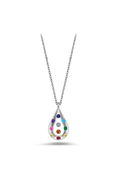 Renkli Taşlı Enamel Kolye