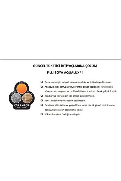 Filli Boya Tüm Yüzeylere Uygun Aqualux Hobi/mobilya Boyası 0.75 L
