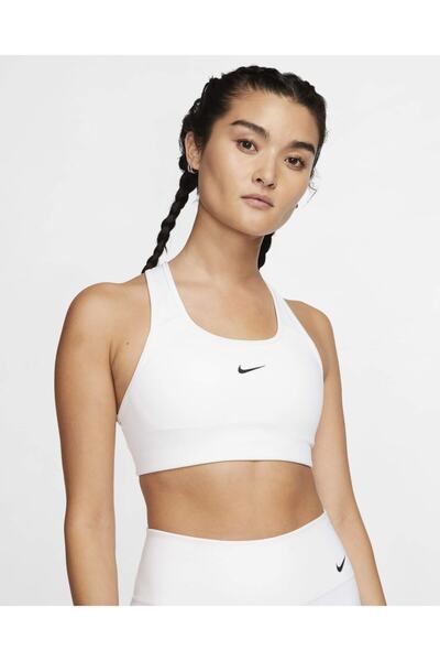 Nike W Nk Df Swsh 1pp Bra Kadın Beyaz Antrenman Sporcu Sütyeni Bv3636-100