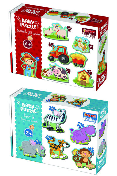 Diytoy لغز الطفل حيواني الأول ومجموعة لغز المزرعة الأولى