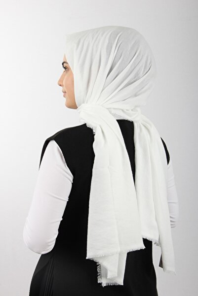 Sima White Cotton Jazz Shawl