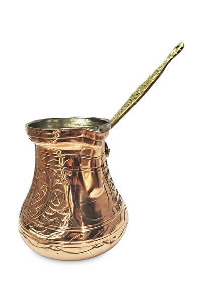 Batur Ticaret El Işi Keski Işlemeli Ağır Bakır Cezve