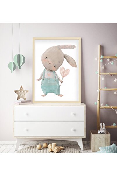 Ya&mu Tablosetleri 1 Adet 33 X 45cm Büyük Boy Ahşap Çerçeveli Bebek, Çocuk Odası Tablo