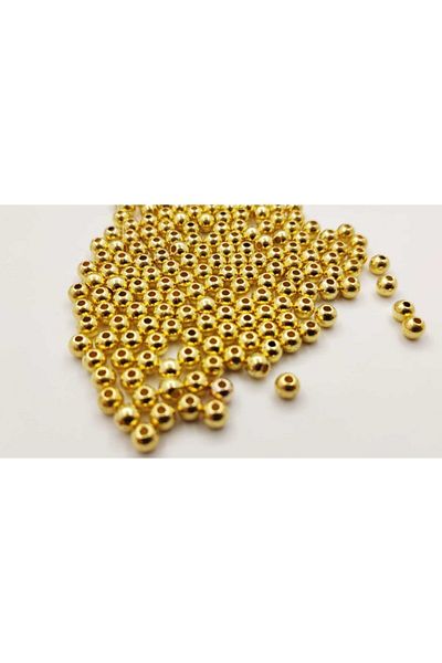 yiğit aksesuar 100 Pieces Gold Round Jewelry Making Spacer 5 Mm