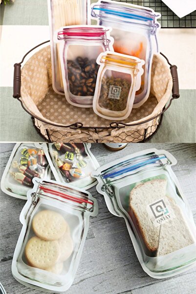 QNİAY Lockable Refrigerator Storage Bag (1 Piece) 500 Ml Bag with Snap Fasteners Home Travel Picnic Type
