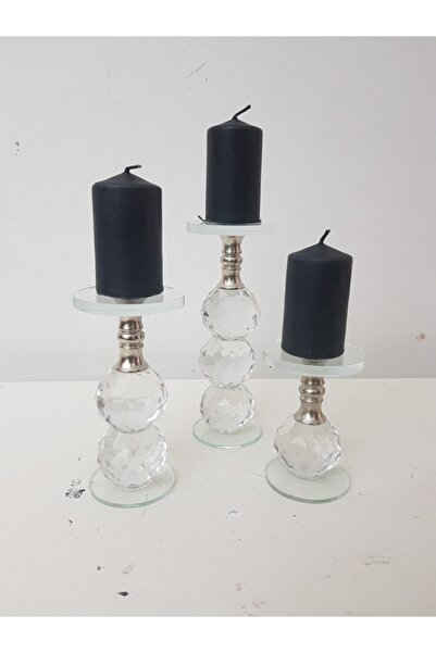 Arose Ab Ev Dekorasyon Kristal 3lü Mumluk