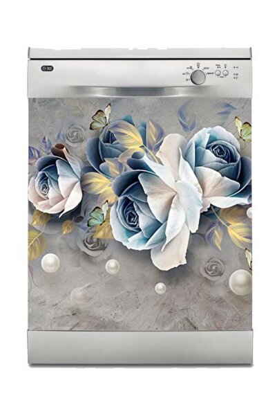 StickerArt Bulaşık Makinesi Sticker Kaplama Beyaz Eşya Kaplama 3d Güller