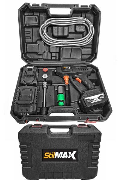 stilmax 48v 10ah Şarjlı Oto Yıkama Makinesi 50 Bar Akülü Basınçlı Oto Yıkama Makinesi