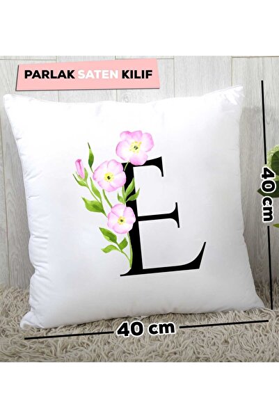 Hedizu Подушка з квітковим візерунком і літерою E