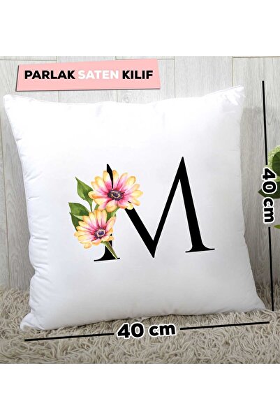 Hedizu Подушка з квітковим візерунком і літерою M