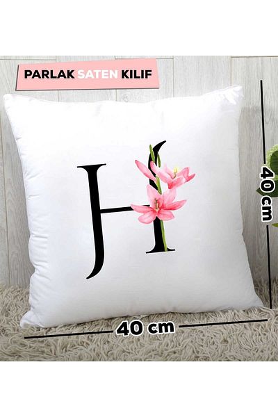 Hedizu Floral Letter H Pillow
