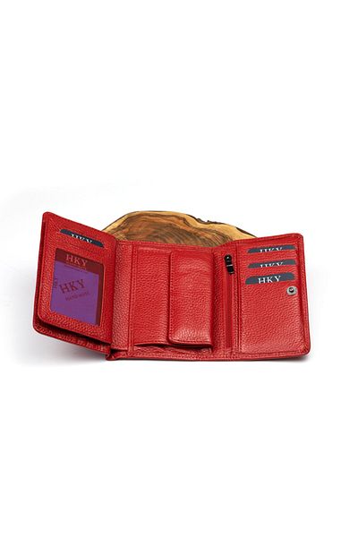 HKY Medium Size Multi-Useful Genuine Leather Women's Wallet