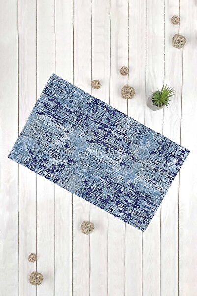 Evsebu Covor decorativ cu model modern, albastru, cu bază anti-alunecare