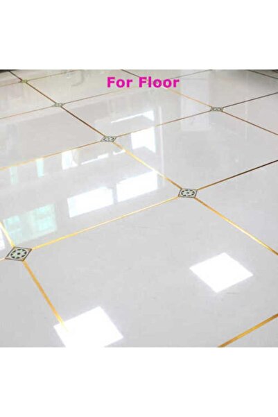 UMSO Aveo 1 Adet 1cm/50m Altın Renk Çok Amaçlı Dekoratif Süsleme Bandı Duvar Kapı Pencere Fayans Banyo