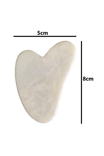 Fulia Beyaz Yeşim Taşı Gua Sha Doğal Taş Masaj Aleti White Jade Gua Sha