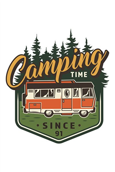 Quart Aksesuar Camping Adventure Kamp Karavan Sticker Off Road 13 x 12 cm