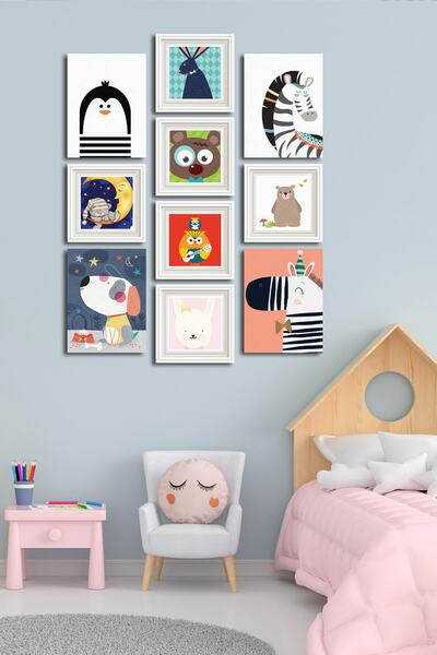 Cadran 10 Parçalı Çerçeve Görünümlü Mdf Tablo Seti Flm155