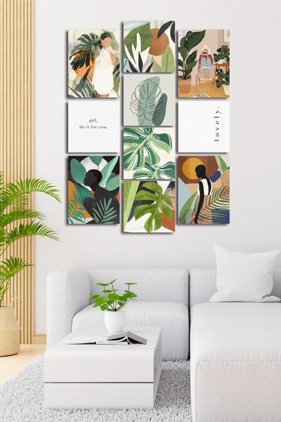 Cadran 10 Parçalı Çerçeve Görünümlü Mdf Tablo Seti Flm004