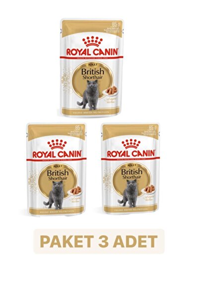 Royal Canin British Shorthair Adult Yetişkin Yaş Kedi Maması 85 Gr X 3 Adet