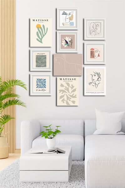 Cadran 10 Parçalı Çerçeve Görünümlü Mdf Tablo Seti Flm122