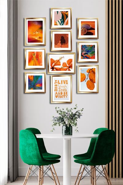 Cadran 10 Parçalı Çerçeve Görünümlü Mdf Tablo Seti Flm106