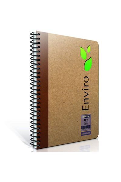 Gıpta Enviro Spiral Kraft Hard Cover 17x24 Cm Lined 100 Sheets Notebook