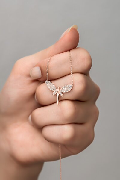 Nereze 925 Ayar Gümüş Zirkon Taşlı Peri Kolye