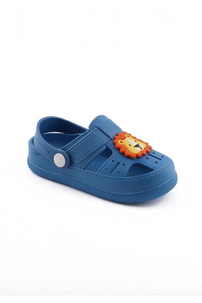 Daye Unisex Παιδικές Αντιολισθητικές Παντόφλες Βενζίνης Navy Blue Animal Figured