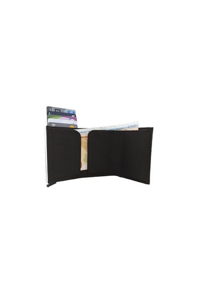 Orion Men's Leather Card Holder Wallet Black with Automatic Mechanism