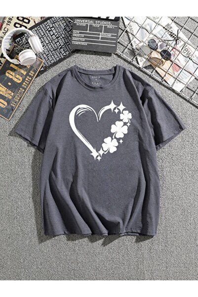 BEGRİFF Μπλουζάκι Benetton Unisex Oversize Heart Printed T-shirt