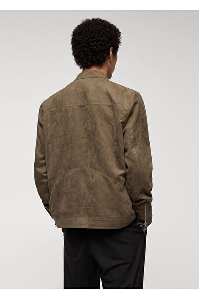 MANGO Man Fermuarlı Süet Görünümlü Mont