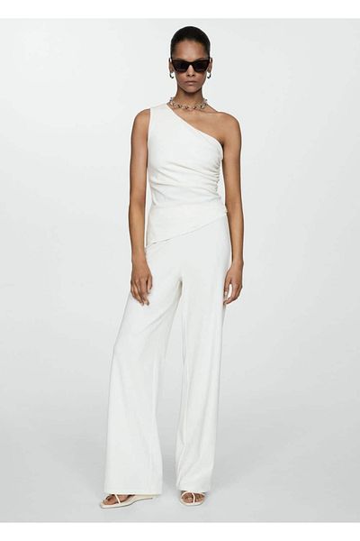 MANGO Woman Straight Cut Draped Pants