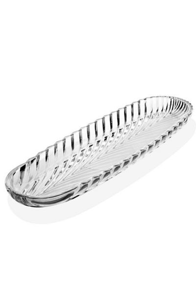 Kardelen Home Kaveh Glass Boat Serving Plate