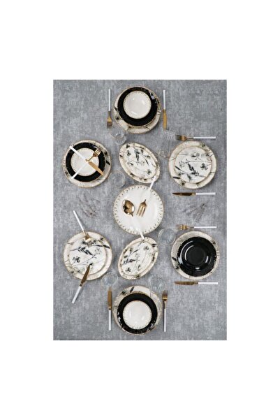 ACAR Black Star 6 Kişilik 29 Parça Porselen Yemek Takımı