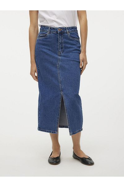Vero Moda Jeansrock Vmveri Hohe Taille Langer Kayası