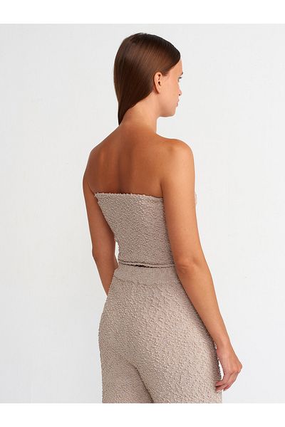 Dilvin 10575 Model Bej Tricot Căptușit fără bretele