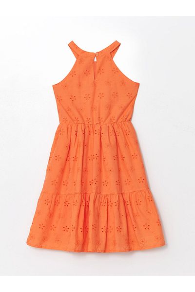 LC Waikiki Girl's Dress - Halter Neck and Scallop Detail