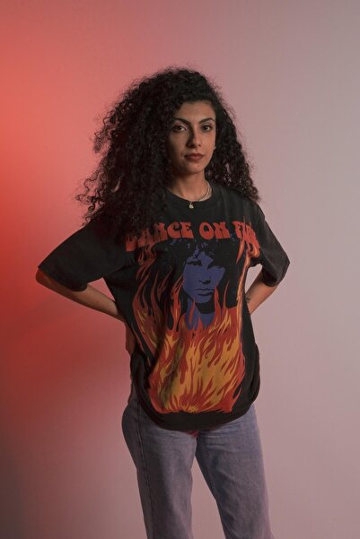 Overdrive Tricou oversize pentru femei The Doors „dance On Fire” Vintage Rock