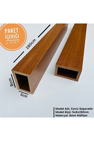 Genel Markalar Ceviz (4 ADET) 5cm X 8cm X 280cm Seperatör / Bölme