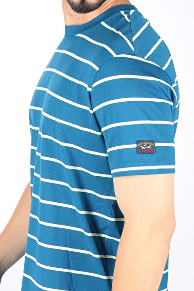 PAUL&SHARK Λεπτομερές ριγέ κοντομάνικο μπλουζάκι με κανονική εφαρμογή με λογότυπο ανδρικής μάρκας 23411082 -265