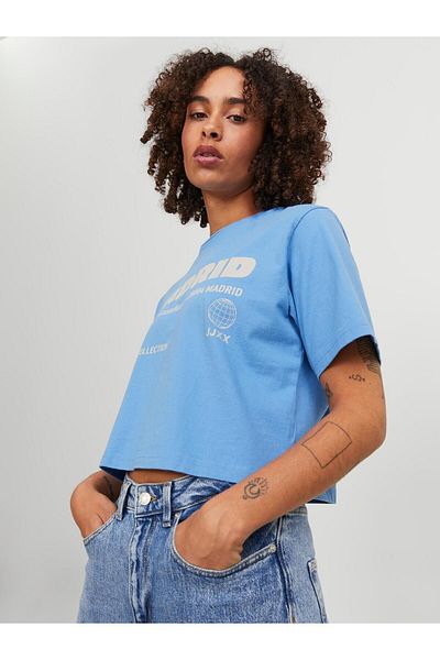 Jack & Jones Jack Jones Jxjoda Soft Rlx Ss Tee Jrs Women's Blue Tshirt12244372-07