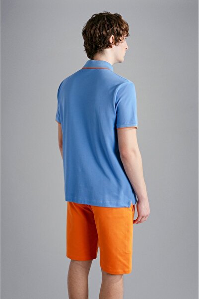 PAUL&SHARK Ανδρικό μπλουζάκι με κοντό μανίκι με γιακά πόλο με κουμπιά από βαμβακερό μπλουζάκι 24411300-239