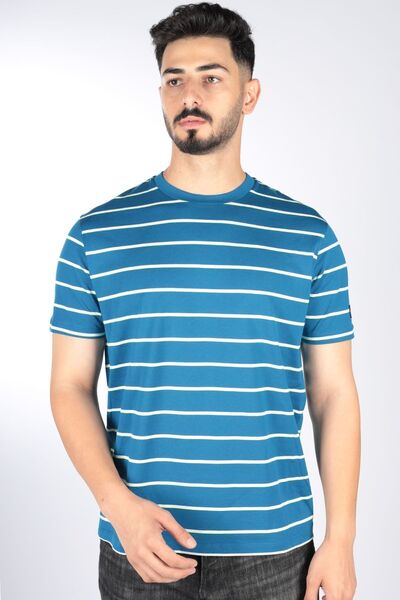 PAUL&SHARK Λεπτομερές ριγέ κοντομάνικο μπλουζάκι με κανονική εφαρμογή με λογότυπο ανδρικής μάρκας 23411082 -265