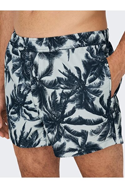 Only & Sons Todd Swım Shortest Palm Aop Чоловічі зелені шорти 22026141-21