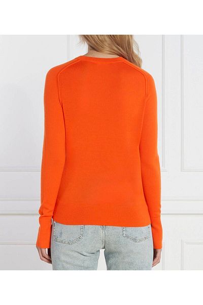 Calvin Klein Women's Brand Logo Round Neck Long Sleeve Orange Sweater K20K206792-SA3