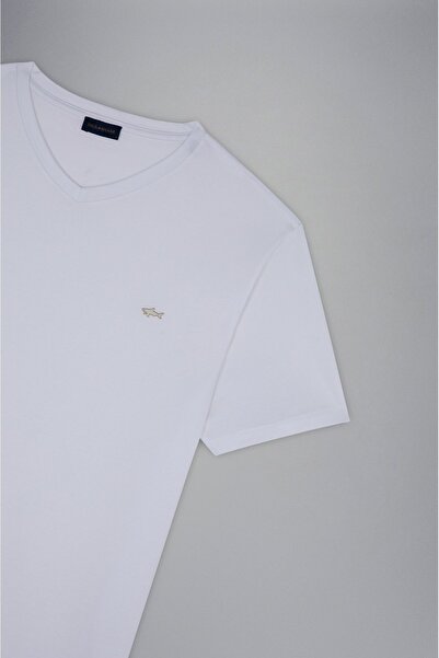 PAUL&SHARK Ανδρικό βαμβακερό κανονικό μπλουζάκι με στρογγυλή λαιμόκοψη 24411018 -010