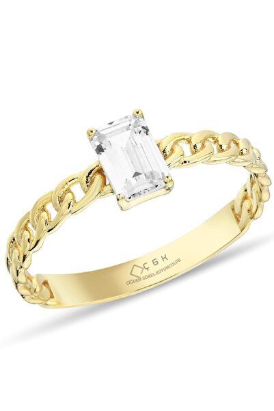 Çgk Çiğdem Gürel Kuyumculuk Gurmet Detaylı Baget Tektaş Altın Yüzük