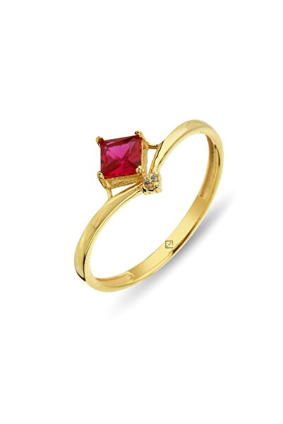 Çgk Çiğdem Gürel Kuyumculuk Yakut Taşlı Altın Yüzük Zy0185